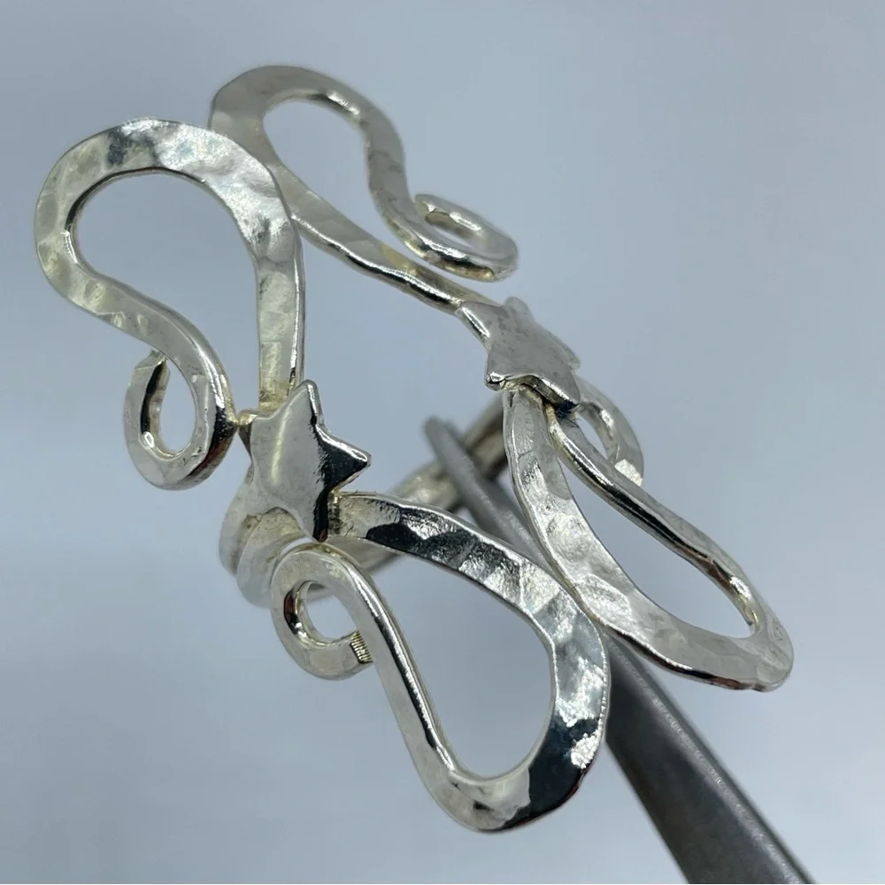 Vintage Taxco Mexico Silver Abstract Swirl Star Statement Ring Southwestern